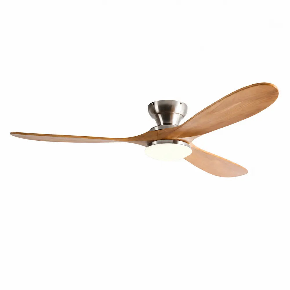 Ventilateur de plafond en bois naturel à dôme lumineux — Cerisier