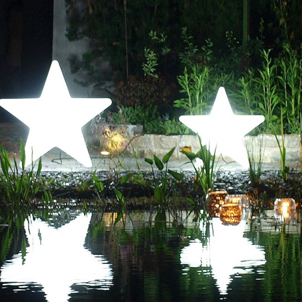 Lampe d’extérieur en acrylique blanc en forme d’étoile — Fumeterre