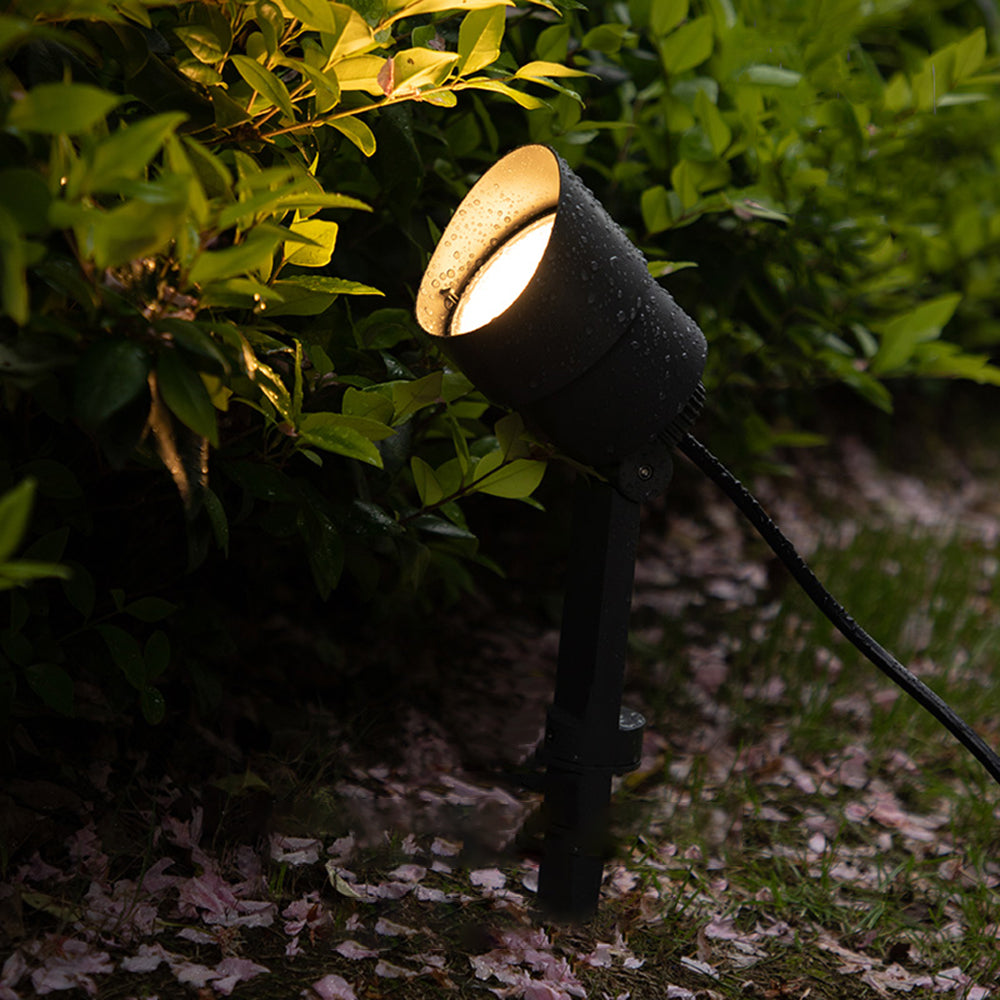 Projecteur de jardin sur pied en métal noir et acrylique — Soufflerie