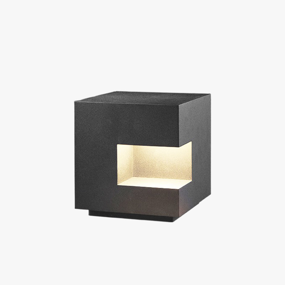 Lampadaire Cube Moderne, Métal, Noir — Reinette