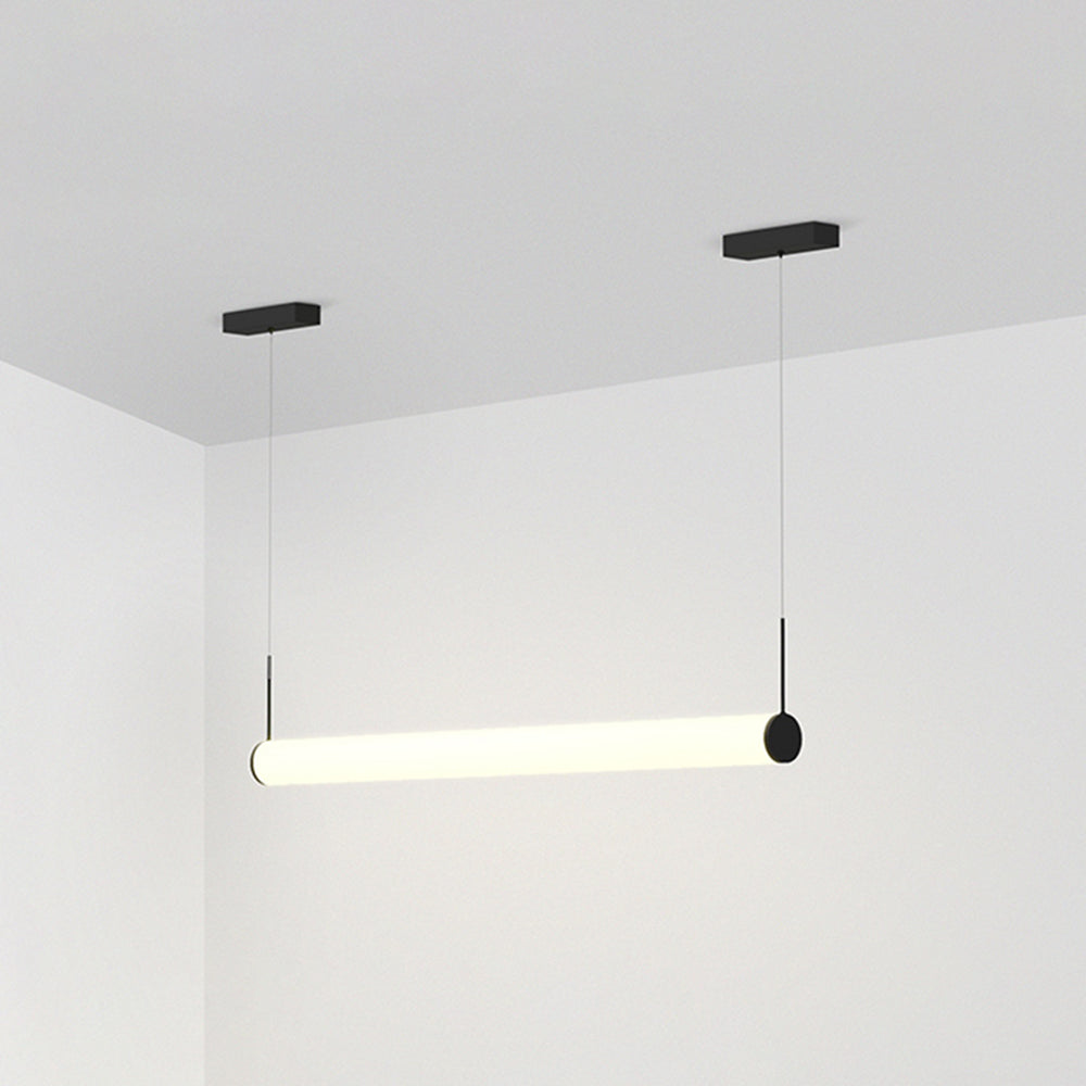 Suspension linéaire en métal noir et diffuseur acrylique — Stipe
