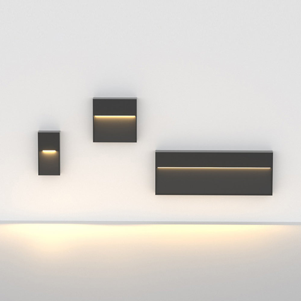 Applique de balisage carrée en métal anthracite à lumière rasante — Orgeat