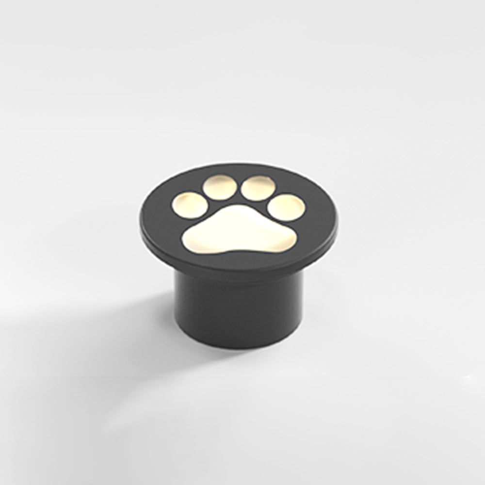 Spot de sol encastré en métal motif patte de chat — Gaufrure