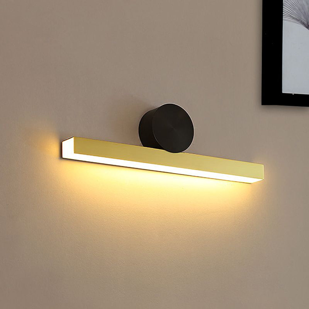 Applique barre linéaire dorée sur base ronde noire — Ocarina