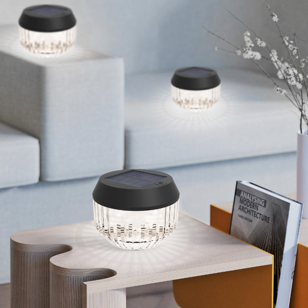 Lampe à poser d’extérieur ronde en acrylique nervuré — Rocaille