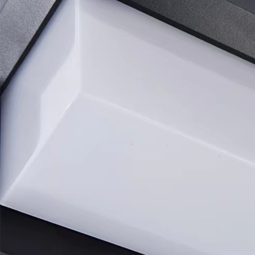 Applique murale carrée en métal noir et diffuseur acrylique blanc — Ophrys
