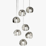 Suspension en cristal Duplex rotatif escalier Long lustre salon salle à manger lampe à main Villa Loft appartement lumière vide