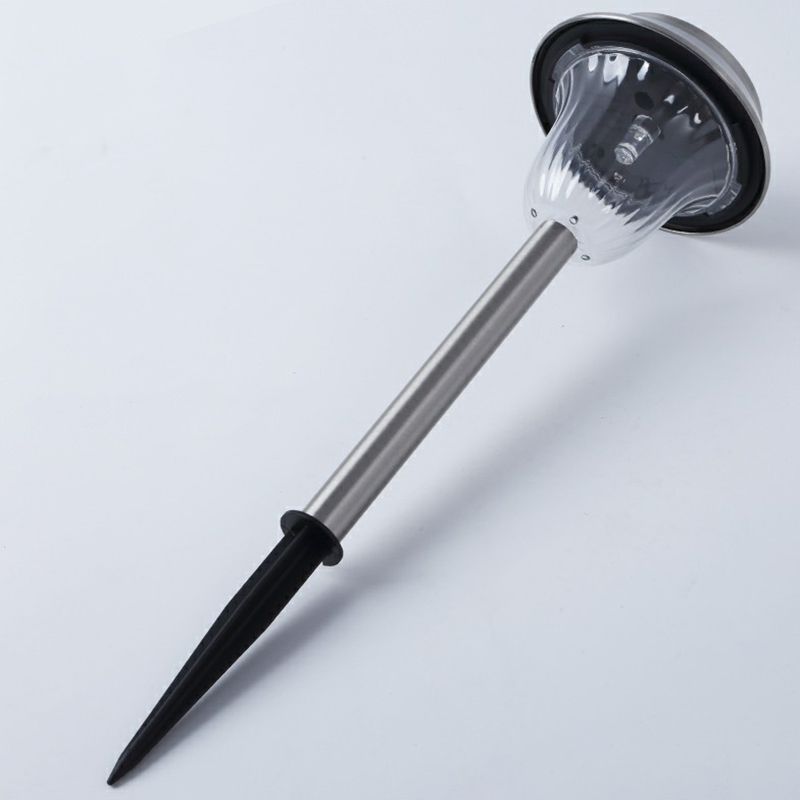 Balise solaire à piquer avec abat-jour cloche argenté — Phalène