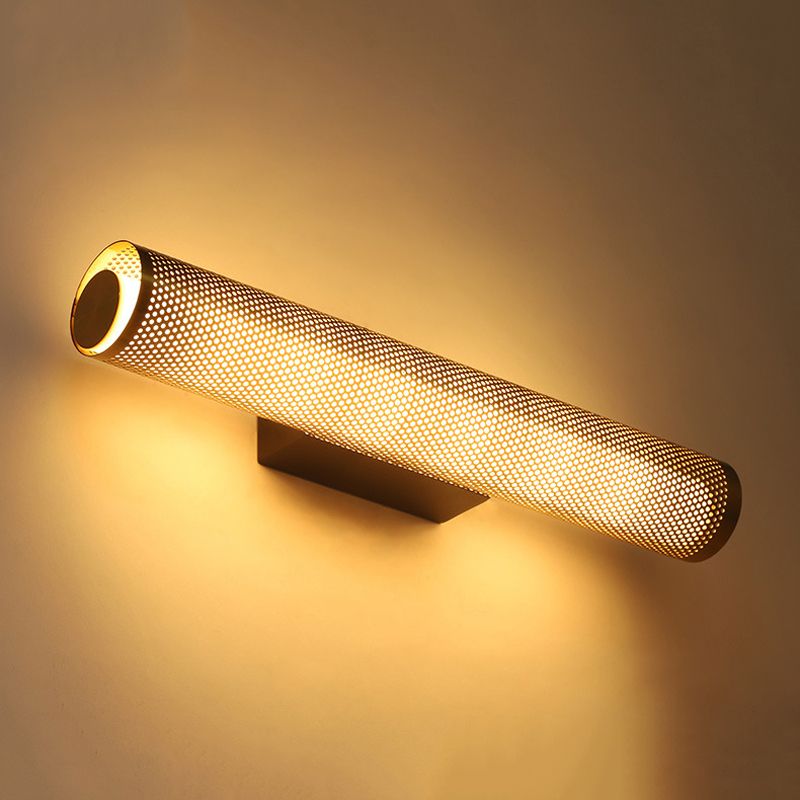 Applique murale tube cylindrique en laiton et métal noir — Gerbe