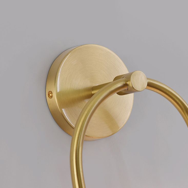 Applique murale arceau en laiton et deux globes de verre opalin — Trémie