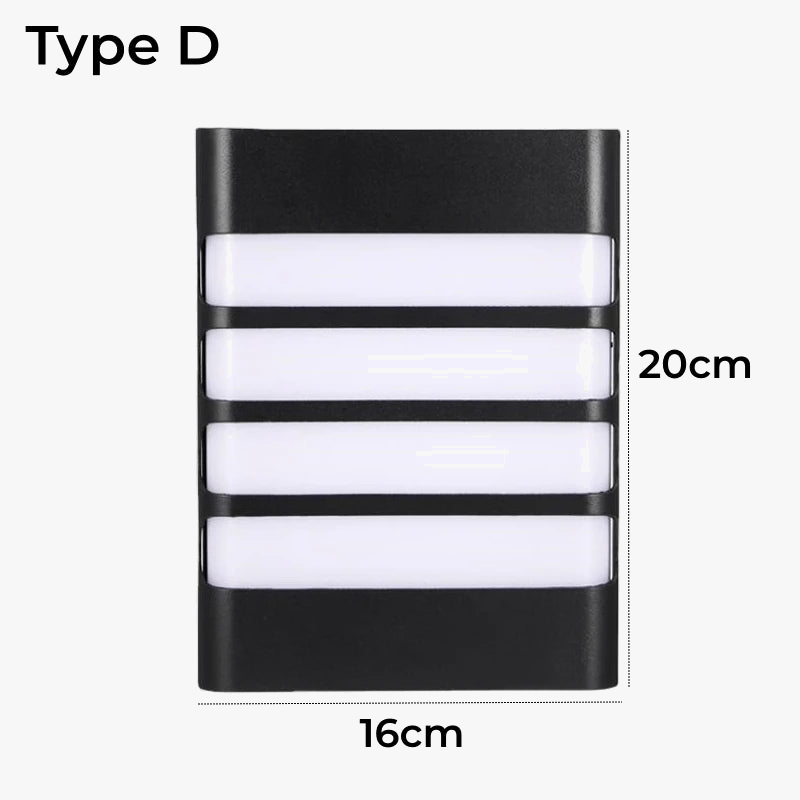 LED applique extérieure en plastique/aluminium porte d'entrée étanche IP65 applique jardin Patio terrasse maison luminaire mural
