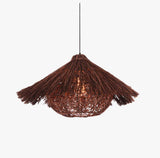 Suspension conique en rotin bambou