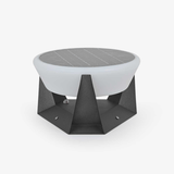 Lampe solaire à poser au socle facetté en acier noir — Goutelette