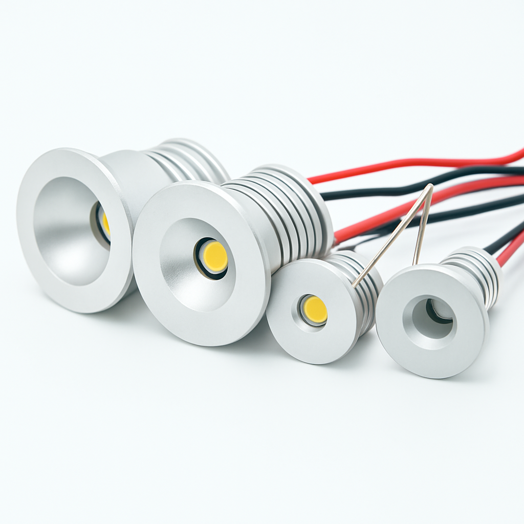 1W LED Spotlight Dimmable Spot Lamp DC12V 24V 15mm 25mm Cutout Recessed Downlight IP65 Bedroom Ceiling Cabinet Stair