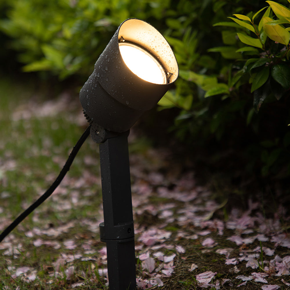 Projecteur de jardin sur pied en métal noir et acrylique — Soufflerie
