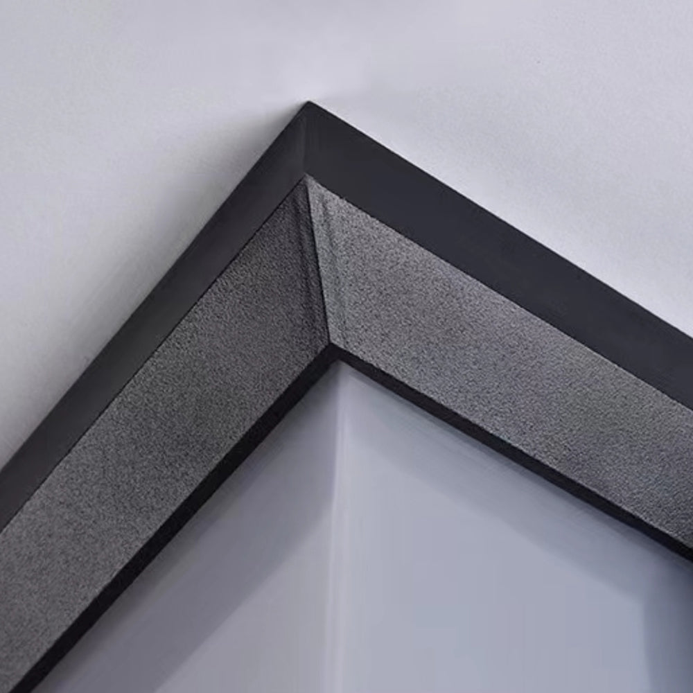 Applique murale carrée en métal noir et diffuseur acrylique blanc — Ophrys