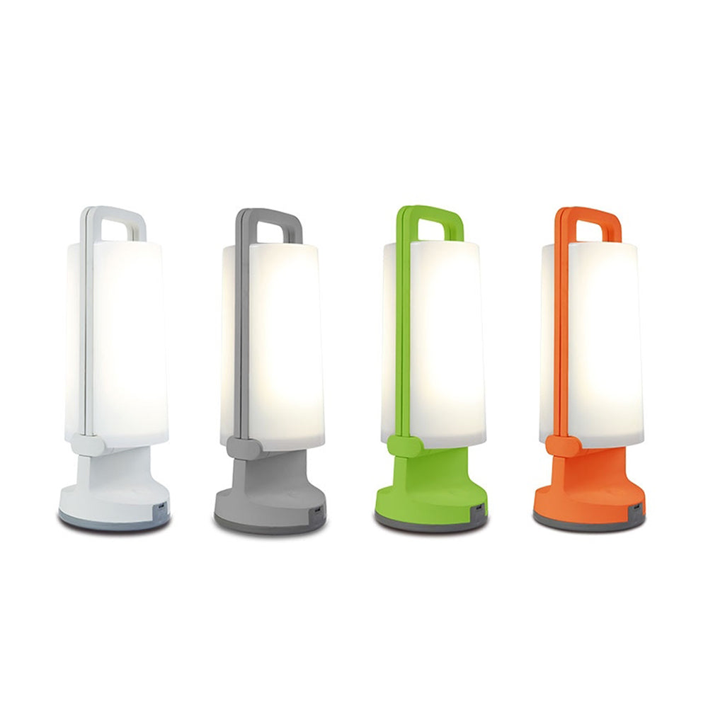 Lampe à poser cylindrique en acrylique avec anse métallique — Sétaire
