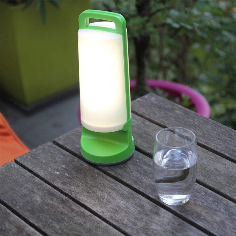 Lampe à poser cylindrique en acrylique avec anse métallique — Sétaire