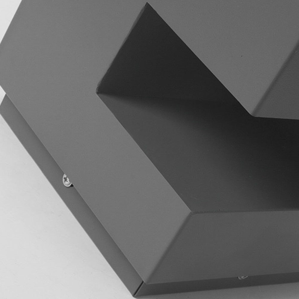 Borne cubique en métal anthracite à fente lumineuse — Reinette