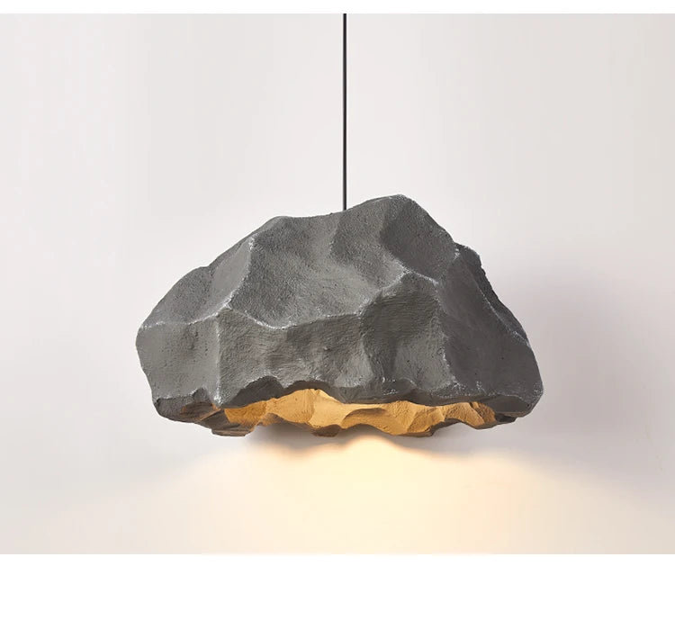 lustre design de créateur nordique lampe personnalisée imitation roche micro ciment style japonais lampe de pédant faite à la main