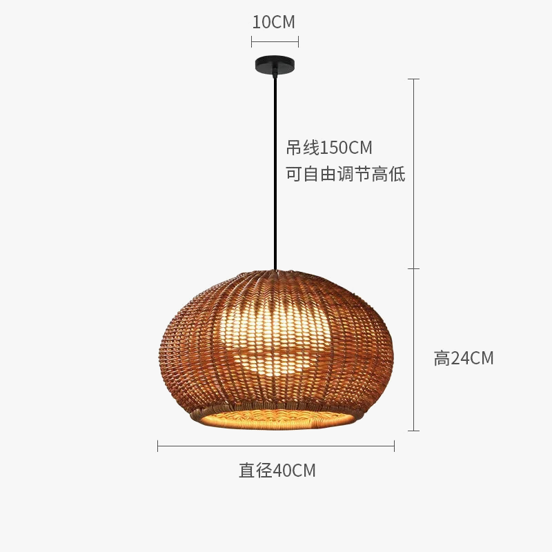 2023 Lustre étanche extérieur Suspension de style chinois Cour Villa Suspension Jardin Restaurant Lampe de tissage en rotin