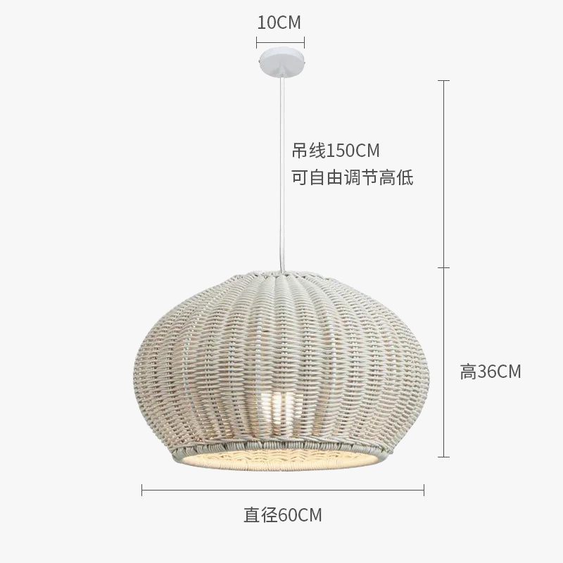 2023 Lustre étanche extérieur Suspension de style chinois Cour Villa Suspension Jardin Restaurant Lampe de tissage en rotin