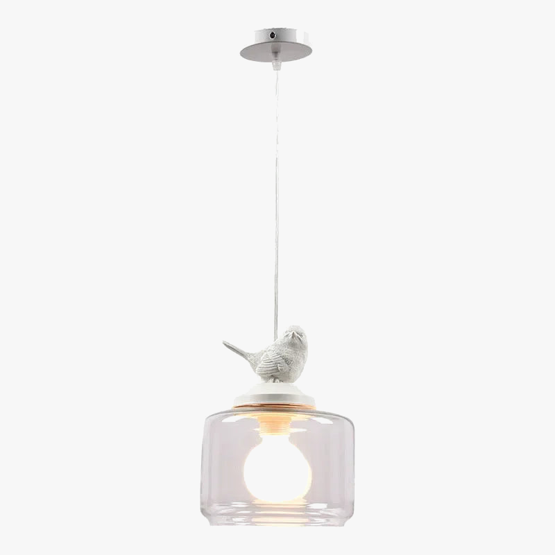 Suspension moderne créatif oiseau led en verre