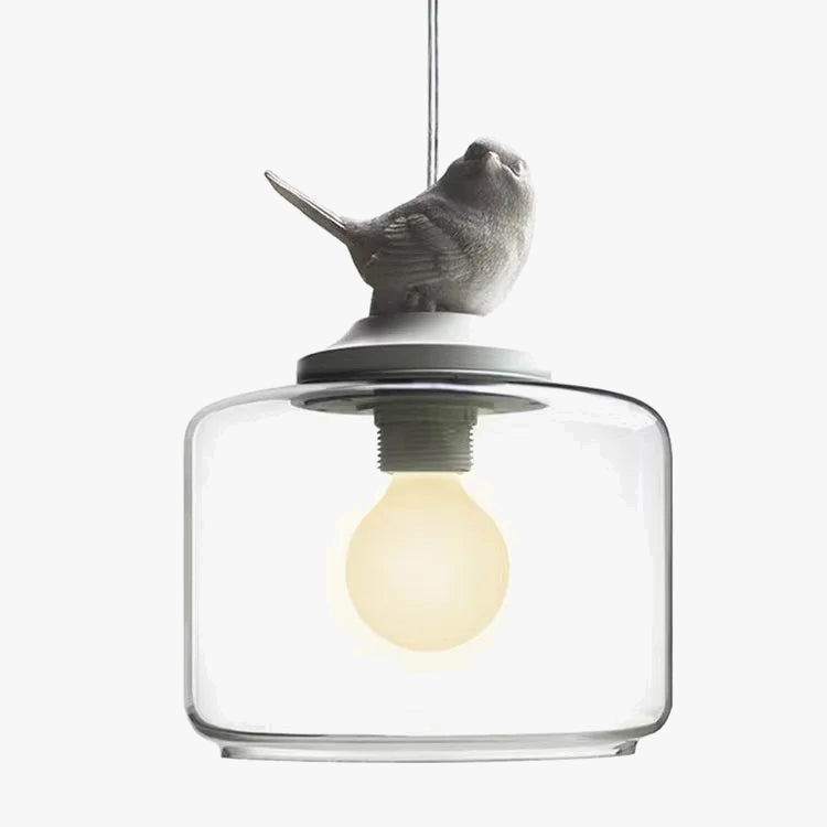Suspension moderne créatif oiseau led en verre