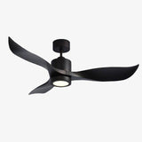 Ventilateur de plafond design LED à pales ondulées (noir ou blanc)