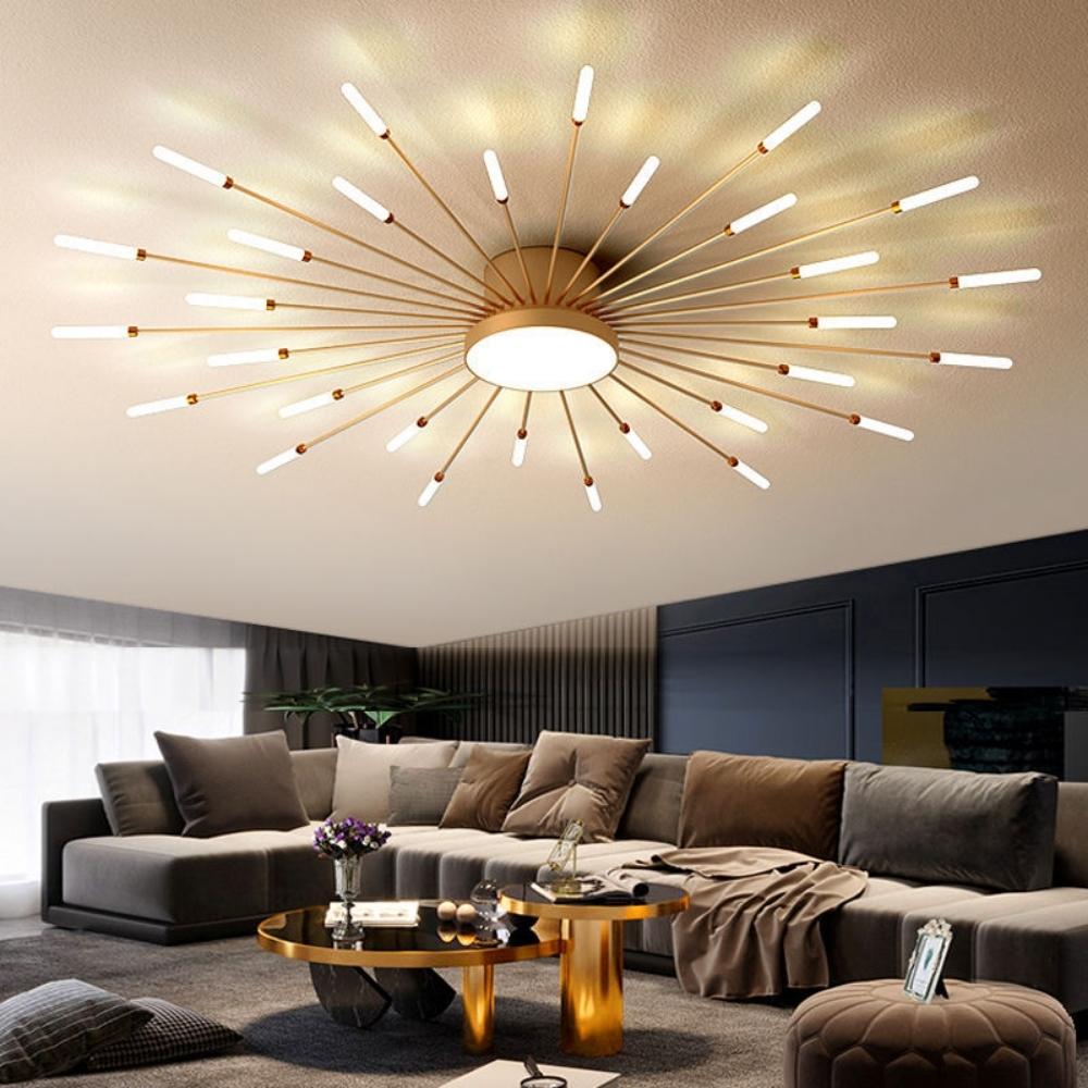 Plafonnier en métal LED 128 cm — Édredon