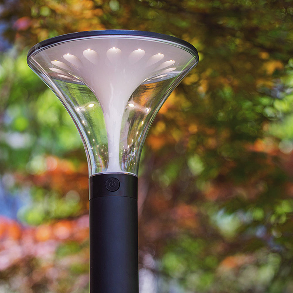 Borne haute en métal noir à diffuseur conique transparent — Paravent