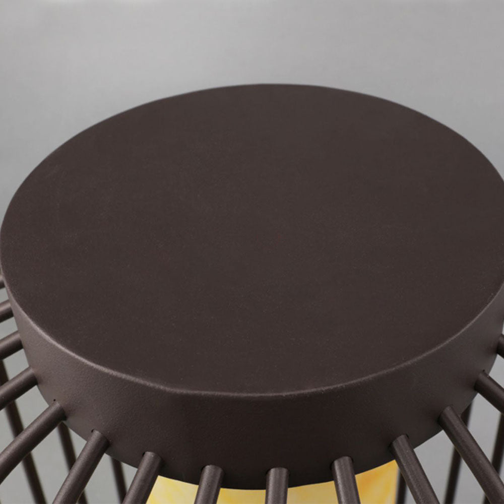 Lanterne cylindrique à barreaux verticaux en métal noir — Rémoulade