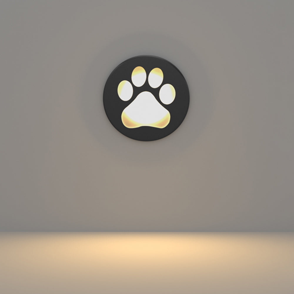 Spot de sol encastré en métal motif patte de chat — Gaufrure