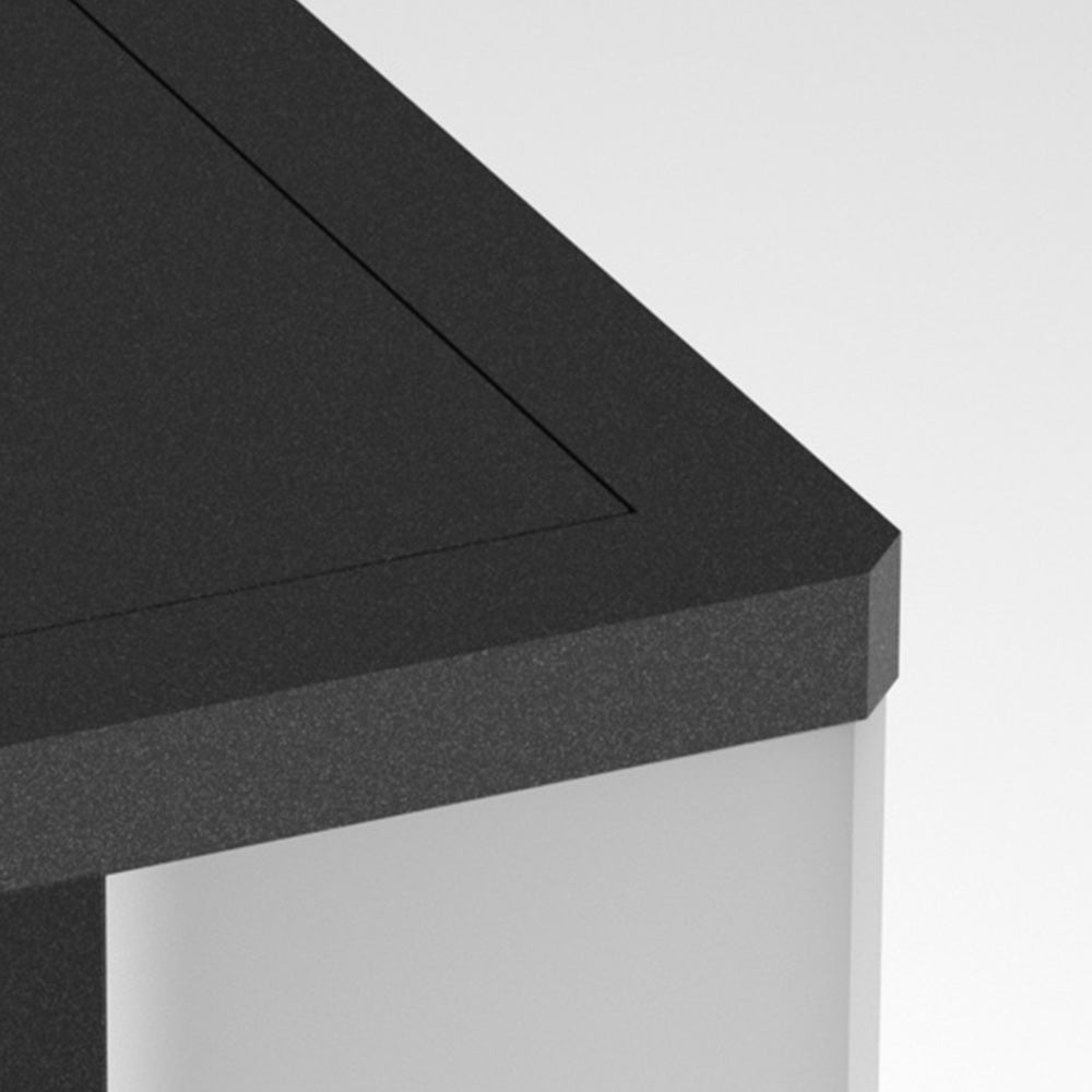 Borne cubique à hublot lumineux rond en métal noir — Sansonnet