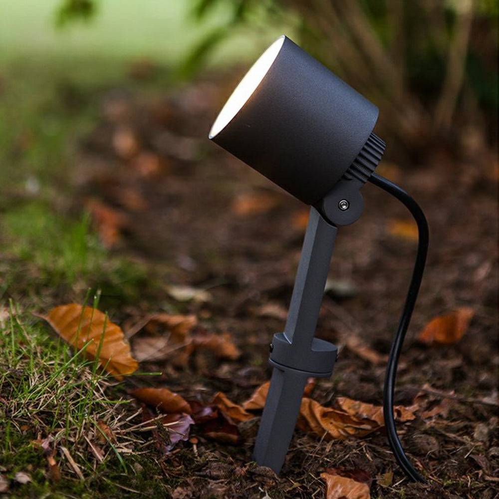 Projecteur de jardin sur pied en métal noir et acrylique — Soufflerie