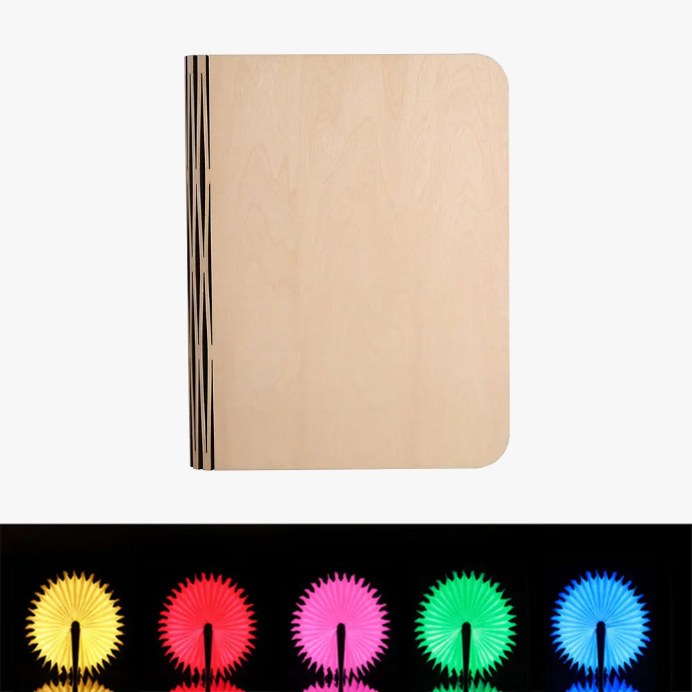 3D créatif Led livre veilleuse Portable en bois 5V Usb Rechargeable magnétique pliable bureau Table lampe décoration de la maison 5 couleurs