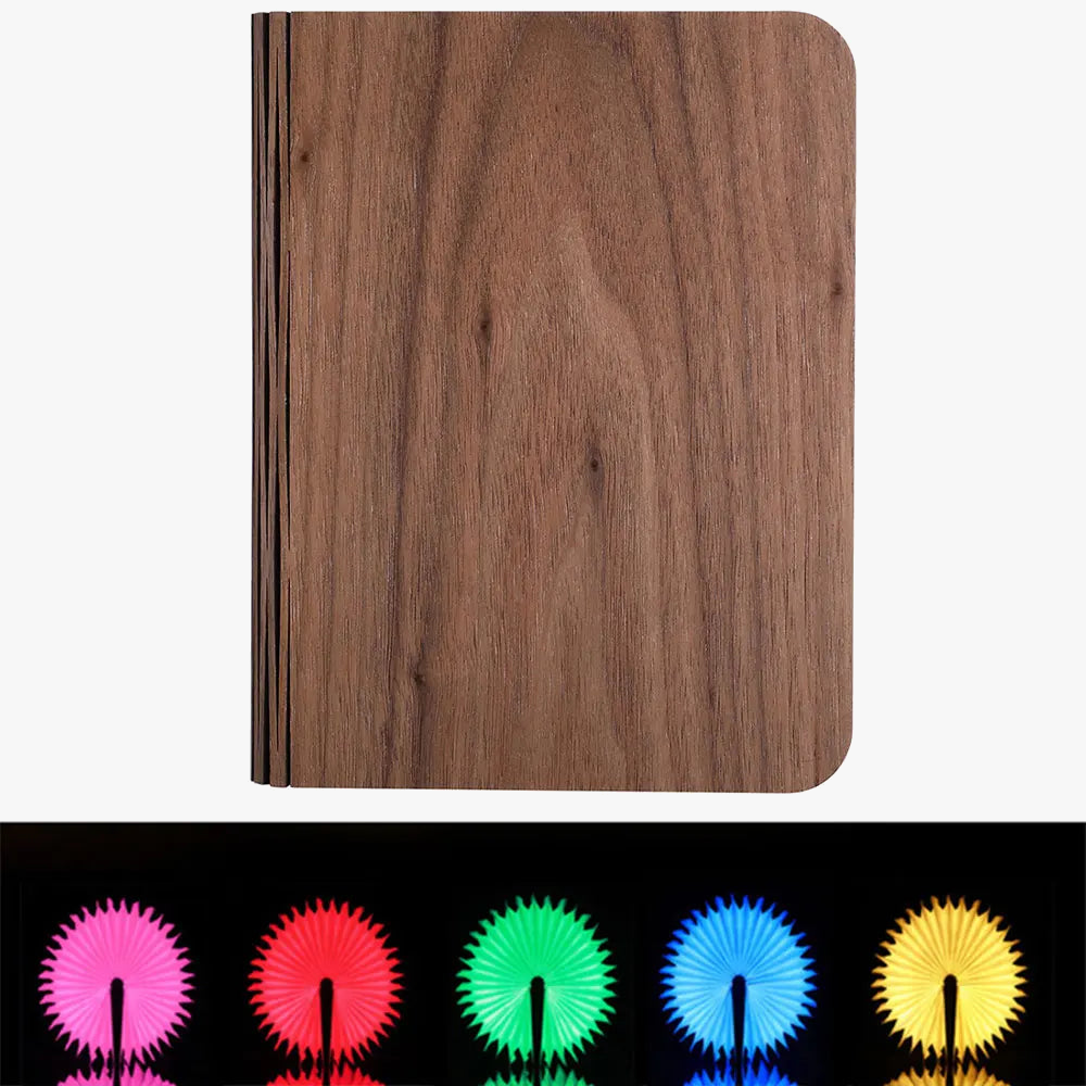 3D créatif Led livre veilleuse Portable en bois 5V Usb Rechargeable magnétique pliable bureau Table lampe décoration de la maison 5 couleurs