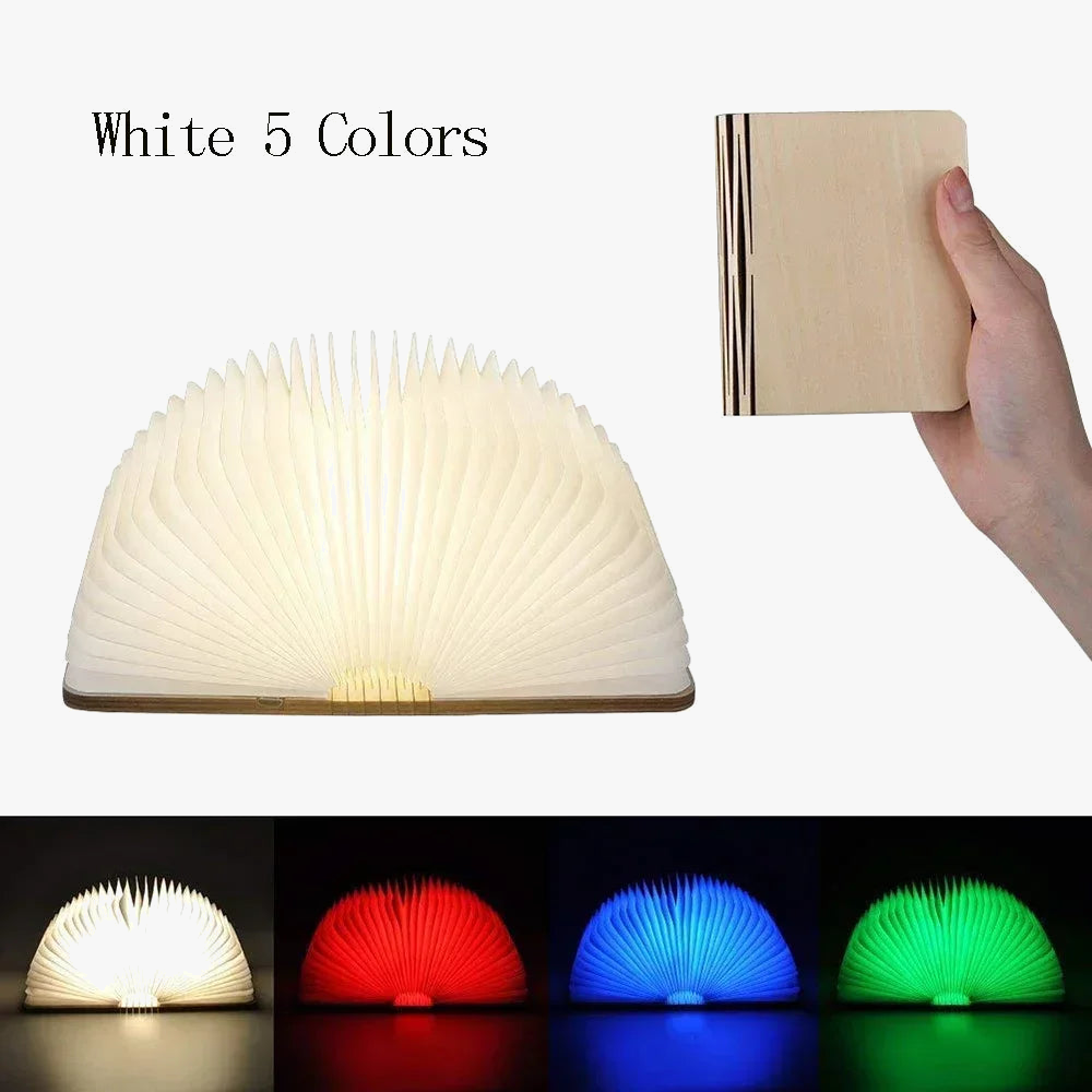 3D pliant créatif LED veilleuse RGB couleur USB Recharge en bois livre lumière décor chambre bureau lampe de Table pour enfant cadeau d'anniversaire