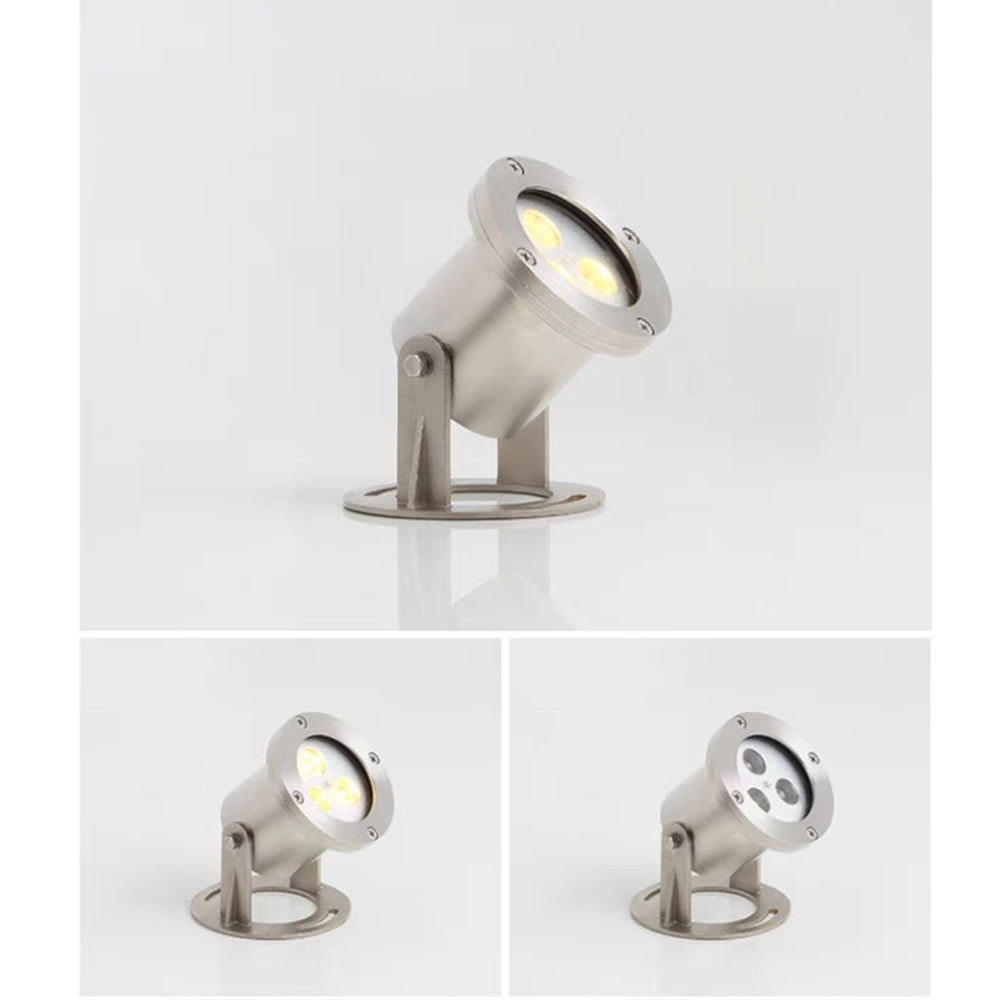 Projecteur de jardin orientable en métal argenté et verre — Sisal