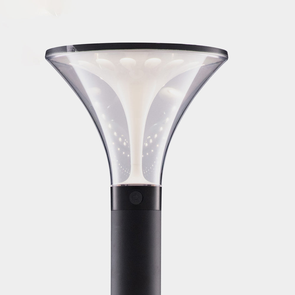 Borne haute en métal noir à diffuseur conique transparent — Paravent