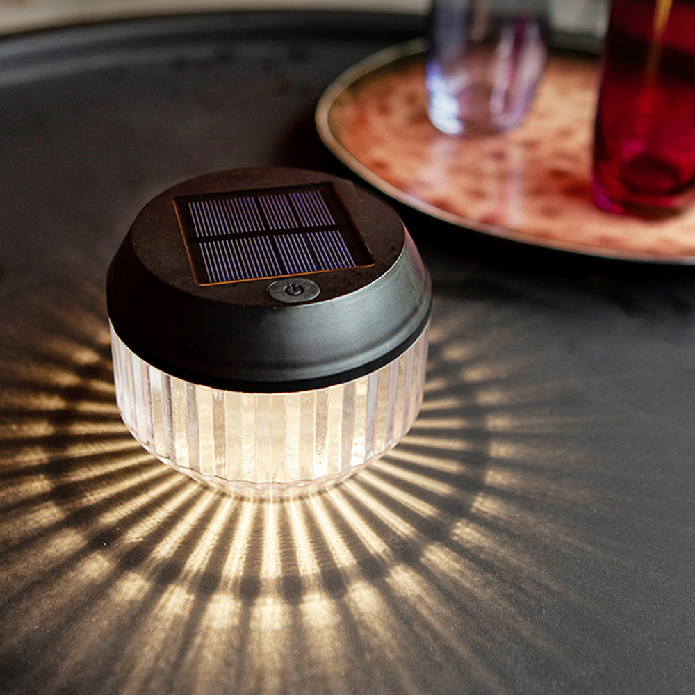 Lampe à poser d’extérieur ronde en acrylique nervuré — Rocaille