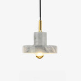 Suspension en marbre blanc à LED avec abat-jour design