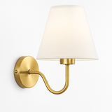 5/12W American Fabric Wall Lamp Modern Gold LED E27 Bulb Cloth Lampshade Wall Light for Hotel Bedroom Bedside Decoration Sconces