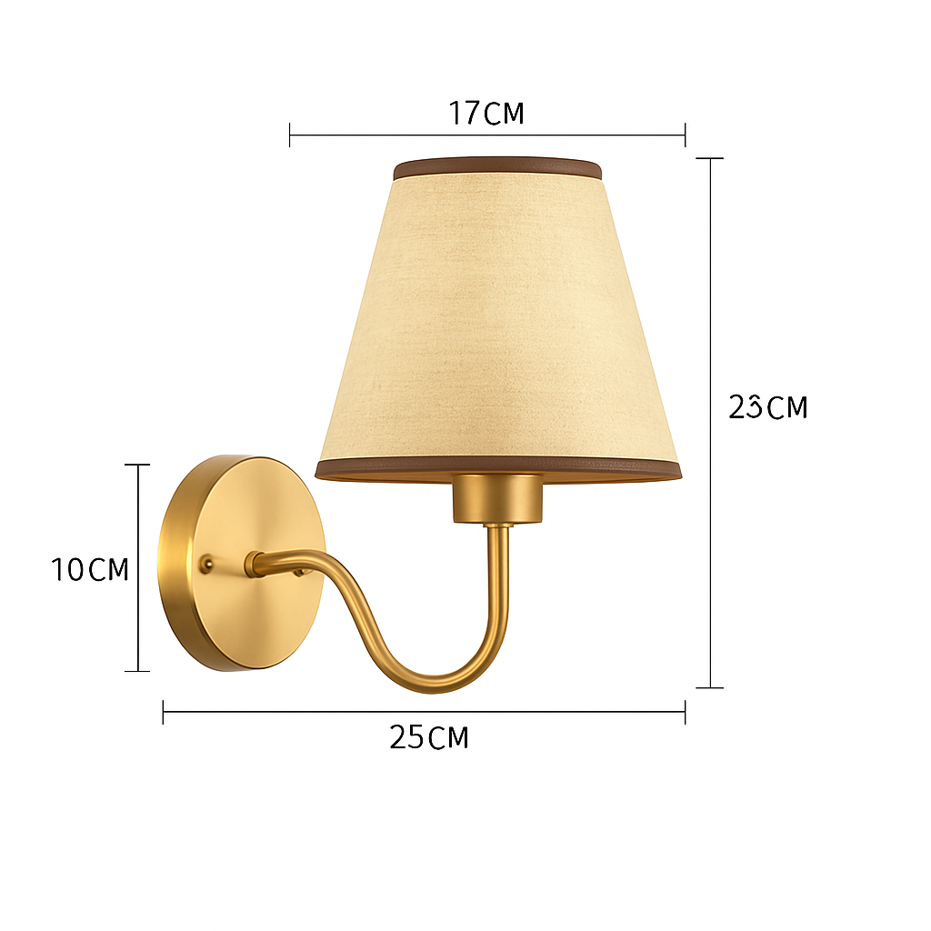 5/12W American Fabric Wall Lamp Modern Gold LED E27 Bulb Cloth Lampshade Wall Light for Hotel Bedroom Bedside Decoration Sconces