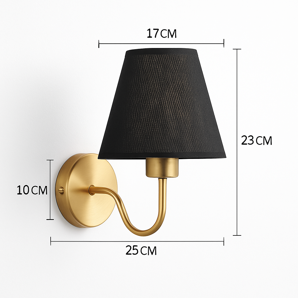 5/12W American Fabric Wall Lamp Modern Gold LED E27 Bulb Cloth Lampshade Wall Light for Hotel Bedroom Bedside Decoration Sconces