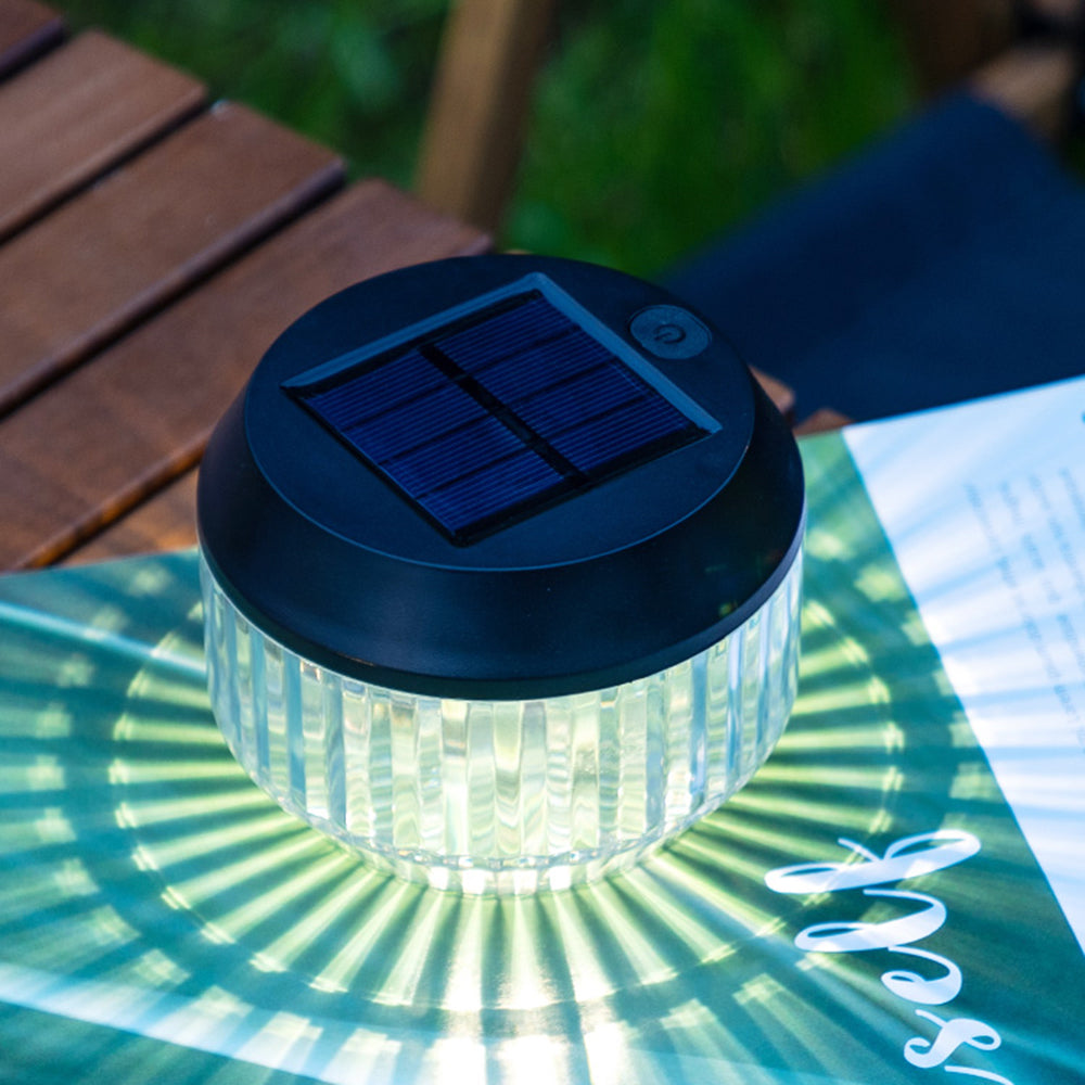 Lampe à poser d’extérieur ronde en acrylique nervuré — Rocaille