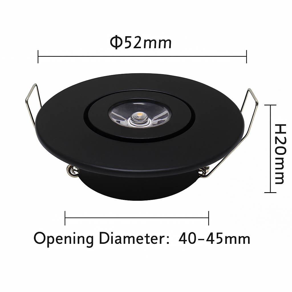 6 pièces Led Mini lumière vers le bas 3W 1W Dimmable Spot lumières encastrées AC85-265V plafonnier en aluminium 52mm