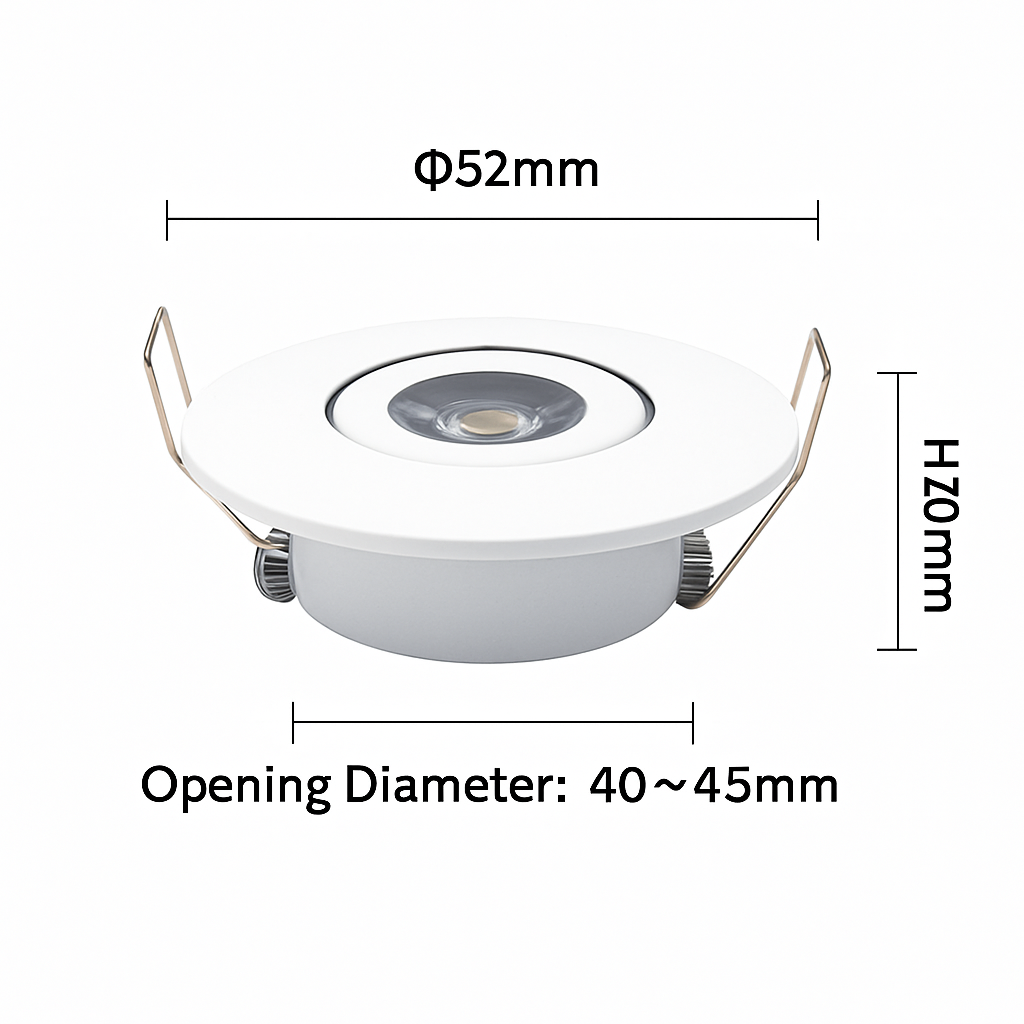 6 pièces Led Mini lumière vers le bas 3W 1W Dimmable Spot lumières encastrées AC85-265V plafonnier en aluminium 52mm