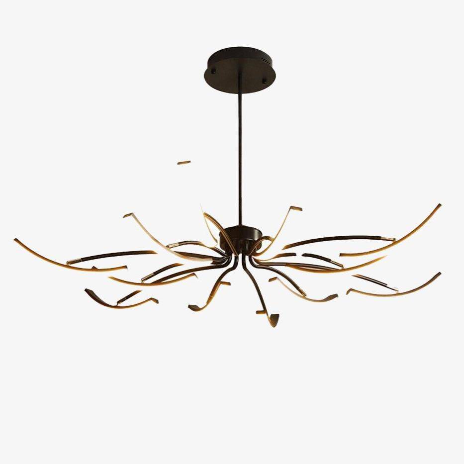 Lustre design à LED en métal avec plusieurs tiges Kyio