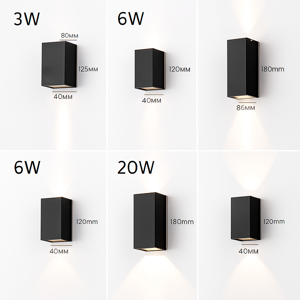 6W 10W 20W Outdoor LED Wall Lights Up and Down Narrow Beam COB Aluminium Wall Sconces Porch Light Garden Waterproof Spotlight